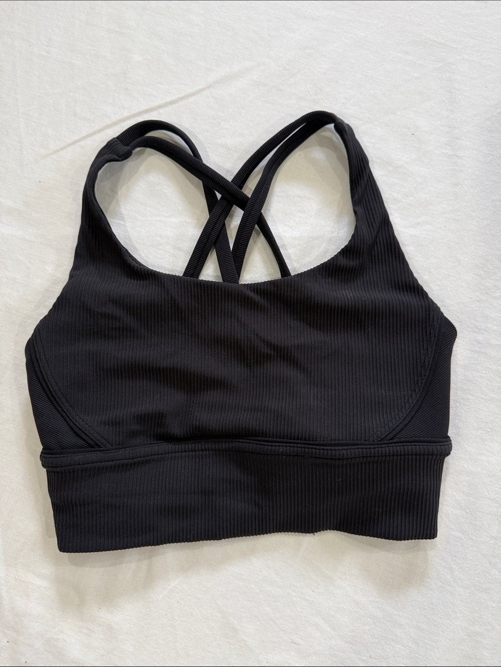 lululemon athletica Black Ribbed Cross-Strap Sports Bra